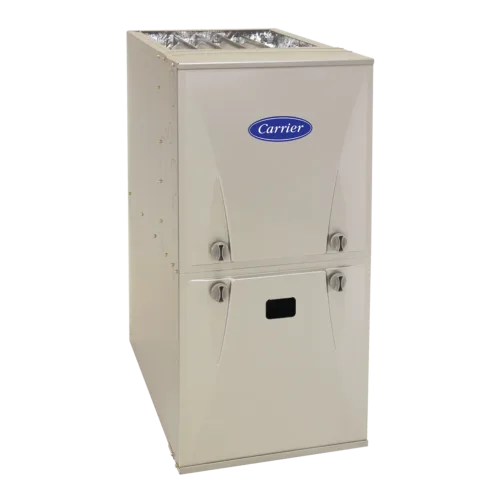 Chaudière à gaz à condensation Carrier série Comfort modèle 59SC6 de couleur taupe métallique.