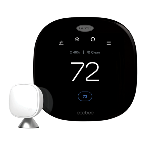 Thermostat intelligent ecobee for Carrier Smart Thermostat Premium avec écran tactile et capteur SmartSensor.